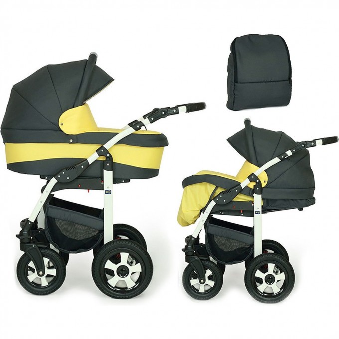 Коляска детская VERDI Babies Arcoo 2в1 цвет 2 (черный с жёлтым) черная рама 2020000002918 Коляска детская VERDI Babies Arcoo 2в1 цвет 2 (черный с жёлтым) черная рама 2020000002918