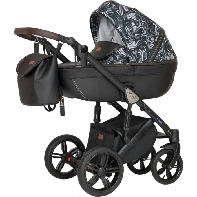 Коляска VERDI Babies Mocca 3 в 1, черный с абстракцией черно-белыми волнами 2020000002123 Коляска VERDI Babies Mocca 3 в 1, черный с абстракцией черно-белыми волнами 2020000002123