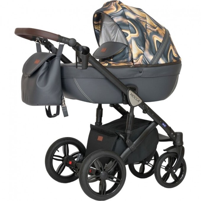 Коляска VERDI Babies Mocca 3 в 1, серый с оранжевыми разводами 202000000216 Коляска VERDI Babies Mocca 3 в 1, серый с оранжевыми разводами 202000000216