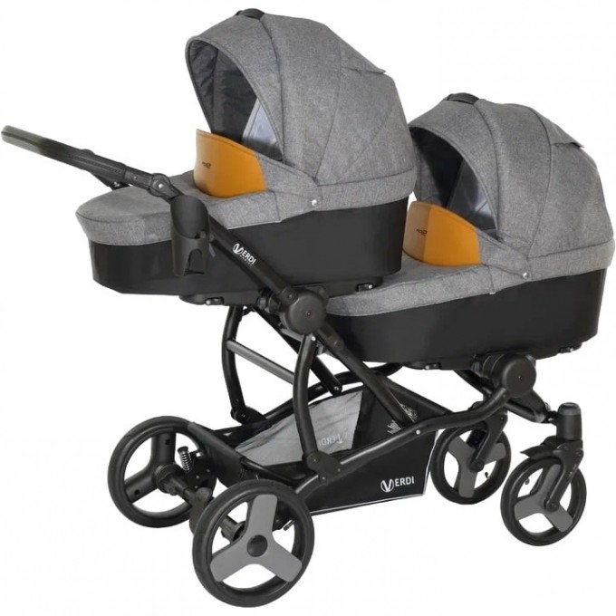 Коляска VERDI For 2 2 в 1, серый верх, черный низ и бежевая вставка 2790000021461 Коляска VERDI For 2 2 в 1, серый верх, черный низ и бежевая вставка 2790000021461