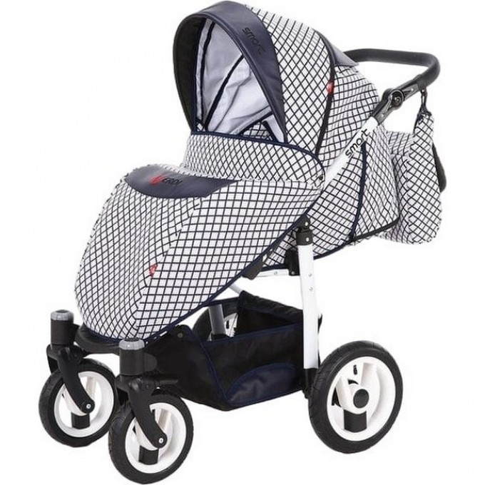 Коляска VERDI Smart 3 в 1, белая с синими полосками 2790000043371 Коляска VERDI Smart 3 в 1, белая с синими полосками 2790000043371