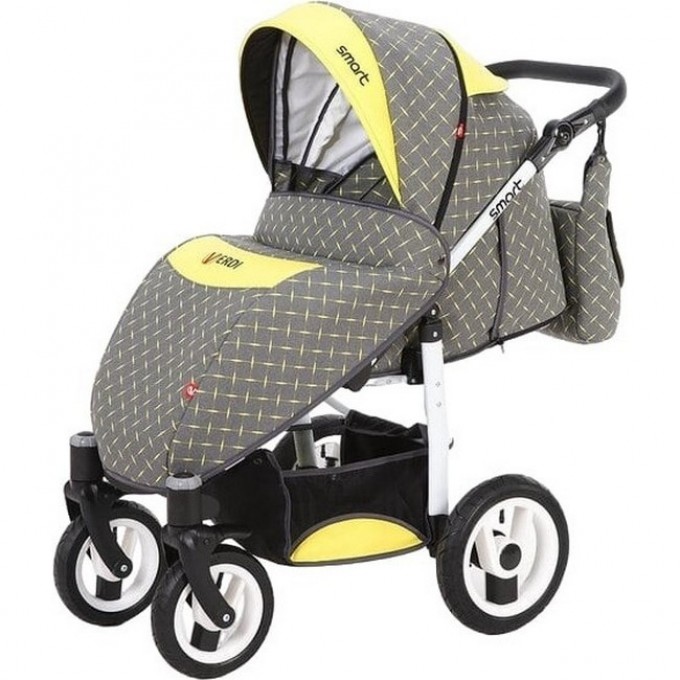 Коляска VERDI Smart 3 в 1, серая с желтым узором 2790000042350 Коляска VERDI Smart 3 в 1, серая с желтым узором 2790000042350