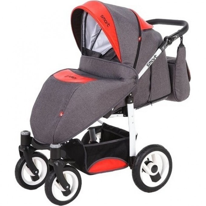 Коляска VERDI Smart 3 в 1, серая с красной вставкой 2790000034577 Коляска VERDI Smart 3 в 1, серая с красной вставкой 2790000034577