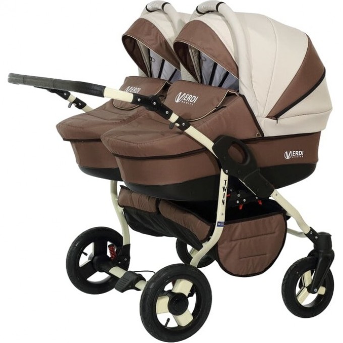 Коляска VERDI Twin 2 в 1, коричневая с светло бежевым 2790000024059 Коляска VERDI Twin 2 в 1, коричневая с светло бежевым 2790000024059