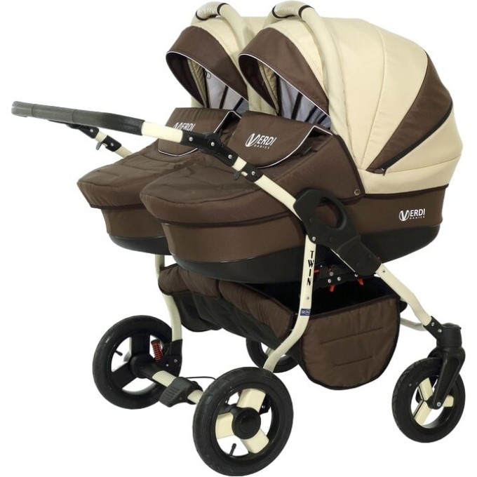 Коляска VERDI Twin 2 в 1, коричневая с светло молочным 2790000033853 Коляска VERDI Twin 2 в 1, коричневая с светло молочным 2790000033853