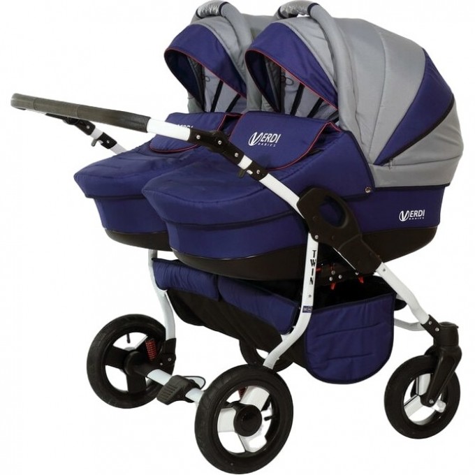Коляска VERDI Twin 2 в 1, серая с синим 2790000091242 Коляска VERDI Twin 2 в 1, серая с синим 2790000091242