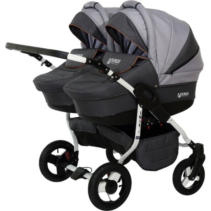 Коляска VERDI Twin 2 в 1, серая с светло серым 2790000057200 Коляска VERDI Twin 2 в 1, серая с светло серым 2790000057200